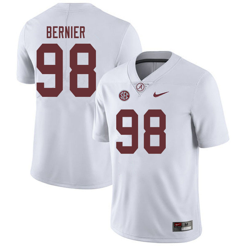 Men #98 Mike Bernier Alabama Crimson Tide College Football Jerseys Sale-White